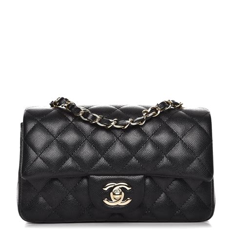 chanel caviar quilted mini rectangular flap black